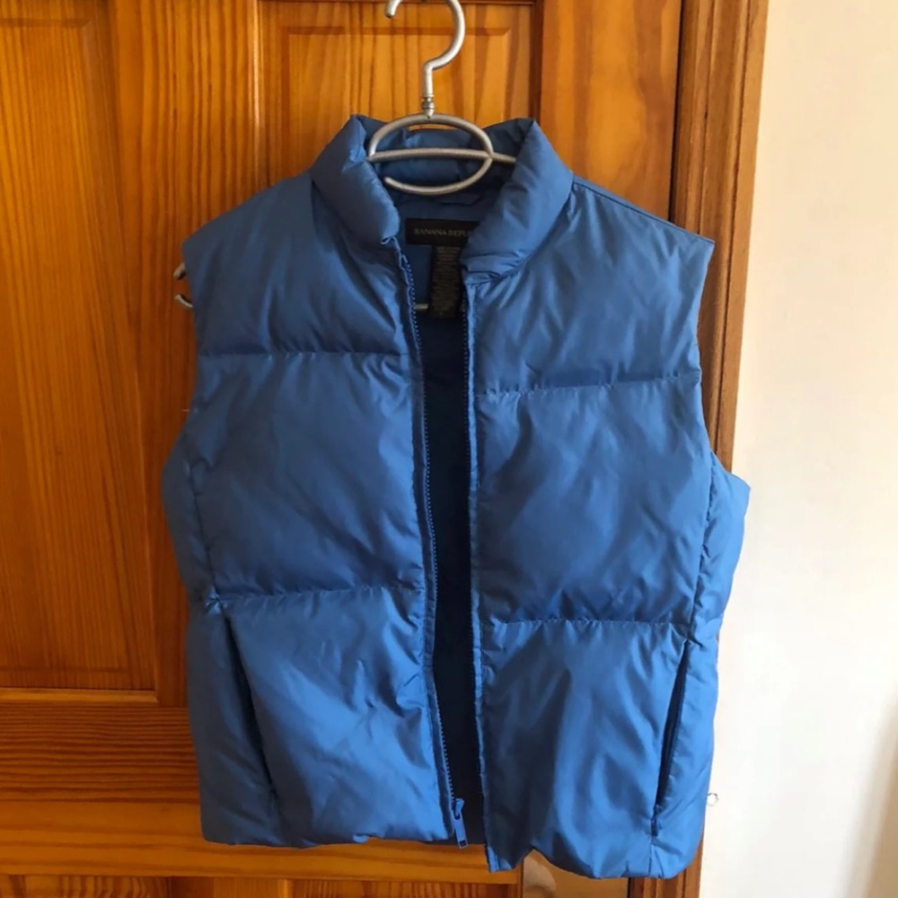 Light Blue Banana Republic Puffer Vest
